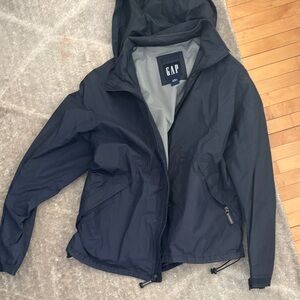 GAP Men's Dark Navy Hooded Windbreaker